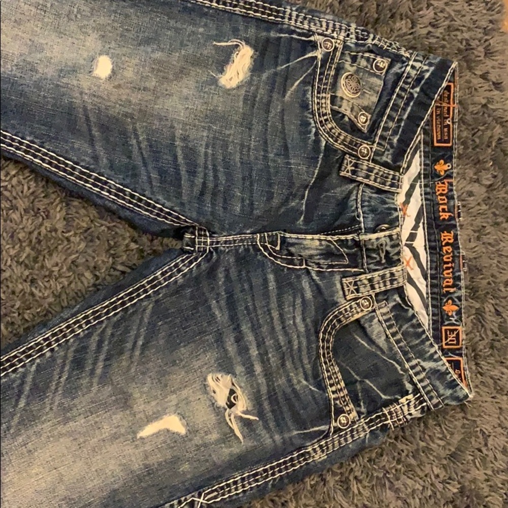 Rock Revival distressed Denim Jeans Slim Straight